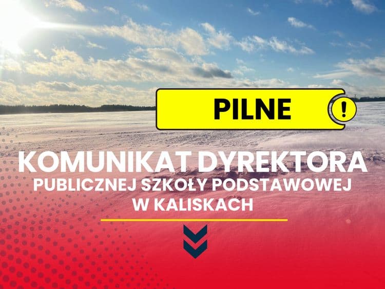 KOMUNIKAT DYREKTORA PUBLICZNEJ SZKOŁY PODSTAWOWEJ W KALISKACH